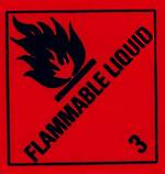 'Flam Liq 3' LOR 96x100mm Black/Red Roll of 500